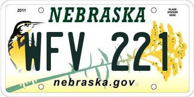 NE license plate WFV221