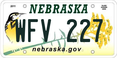 NE license plate WFV227