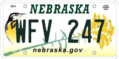 NE license plate WFV247