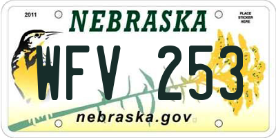 NE license plate WFV253