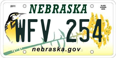 NE license plate WFV254