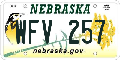 NE license plate WFV257