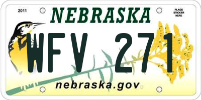 NE license plate WFV271