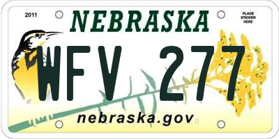 NE license plate WFV277