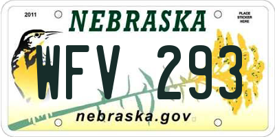 NE license plate WFV293
