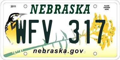NE license plate WFV317