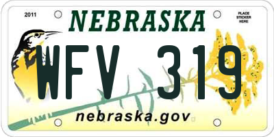 NE license plate WFV319