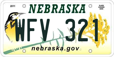 NE license plate WFV321