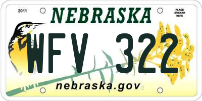 NE license plate WFV322