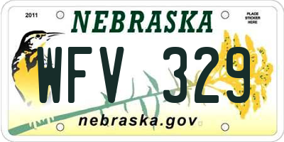 NE license plate WFV329
