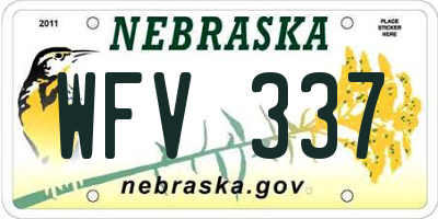 NE license plate WFV337