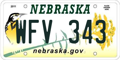 NE license plate WFV343