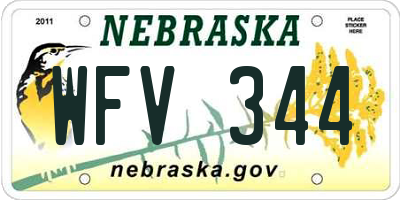 NE license plate WFV344