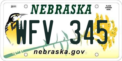 NE license plate WFV345