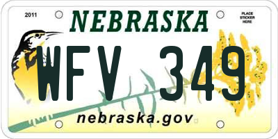 NE license plate WFV349