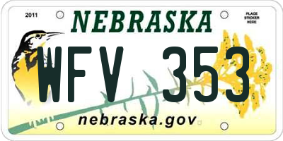 NE license plate WFV353