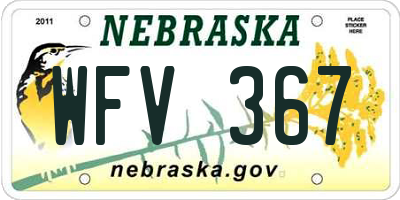 NE license plate WFV367