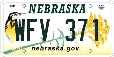 NE license plate WFV371