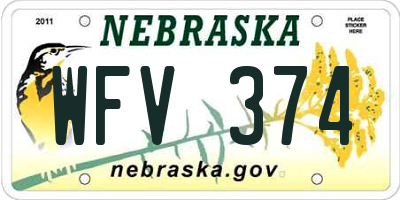NE license plate WFV374