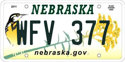 NE license plate WFV377