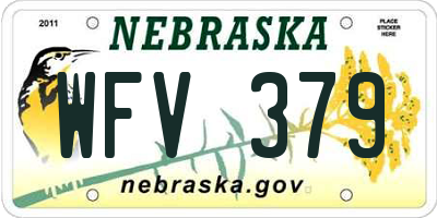 NE license plate WFV379
