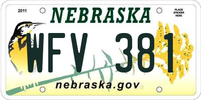 NE license plate WFV381