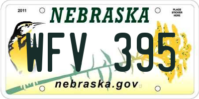 NE license plate WFV395