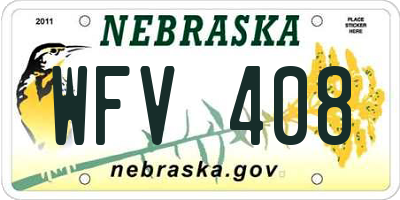 NE license plate WFV408