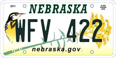 NE license plate WFV422