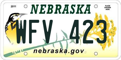 NE license plate WFV423
