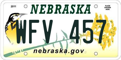 NE license plate WFV457