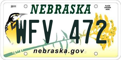 NE license plate WFV472