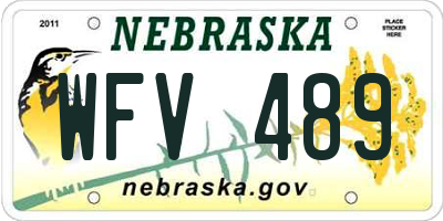 NE license plate WFV489