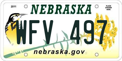 NE license plate WFV497