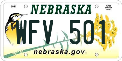 NE license plate WFV501