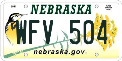 NE license plate WFV504