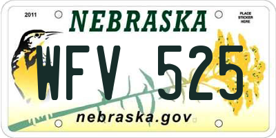 NE license plate WFV525