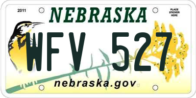 NE license plate WFV527