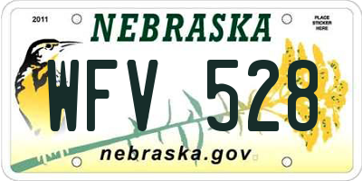 NE license plate WFV528