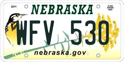 NE license plate WFV530