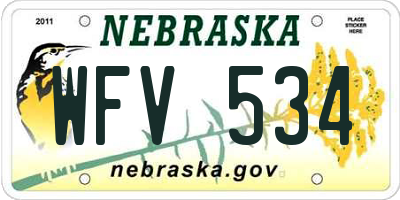NE license plate WFV534