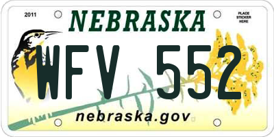 NE license plate WFV552