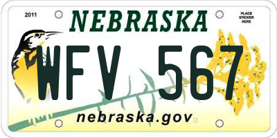 NE license plate WFV567