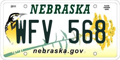 NE license plate WFV568
