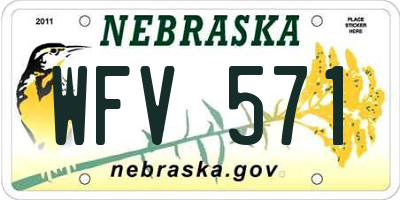NE license plate WFV571