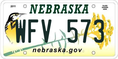 NE license plate WFV573