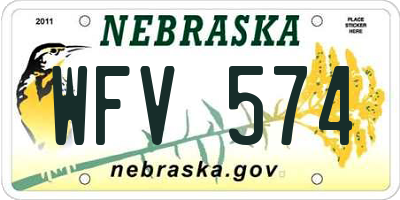 NE license plate WFV574