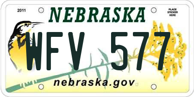 NE license plate WFV577