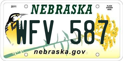 NE license plate WFV587
