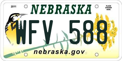 NE license plate WFV588